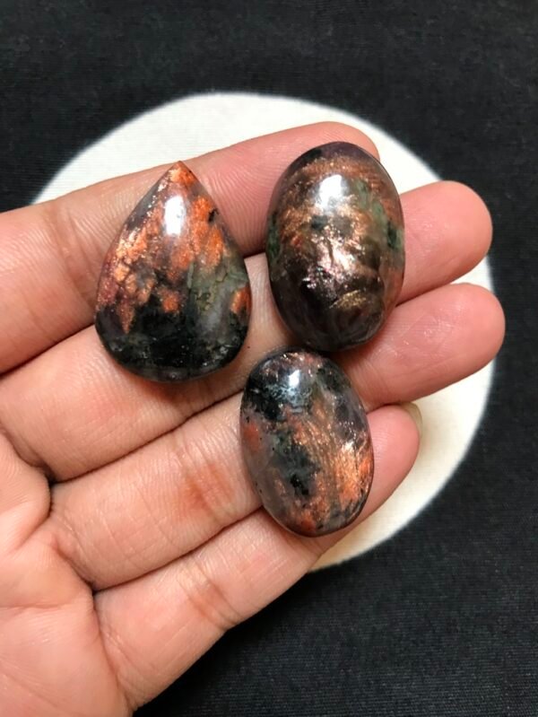 Iolite Sunstone Cabochon 3 Piece Size 29-26 MM APPROX