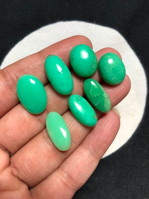 Chrysoprase Cabochon 7 Piece Size 19-15 MM Approx
