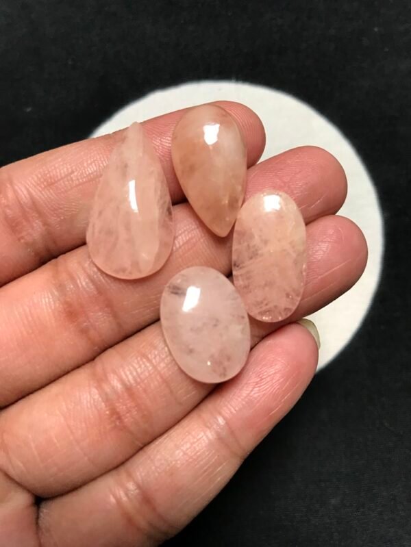 Peach Morganite Cabochon 4 Piece Size 25-18 MM Approx