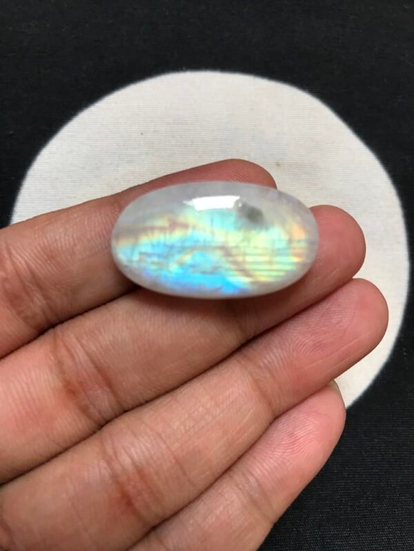 Rainbow Moonstone Cabochon 1 Piece Size 30 MM Approx
