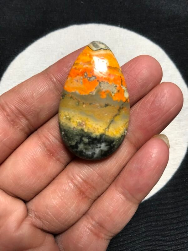 Bumble Bee Jasper Cabochon 1 Piece Size 40 MM Approx