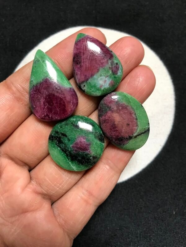 Ruby Zosite Cabochon 4 Piece Size 29-22 MM Approx