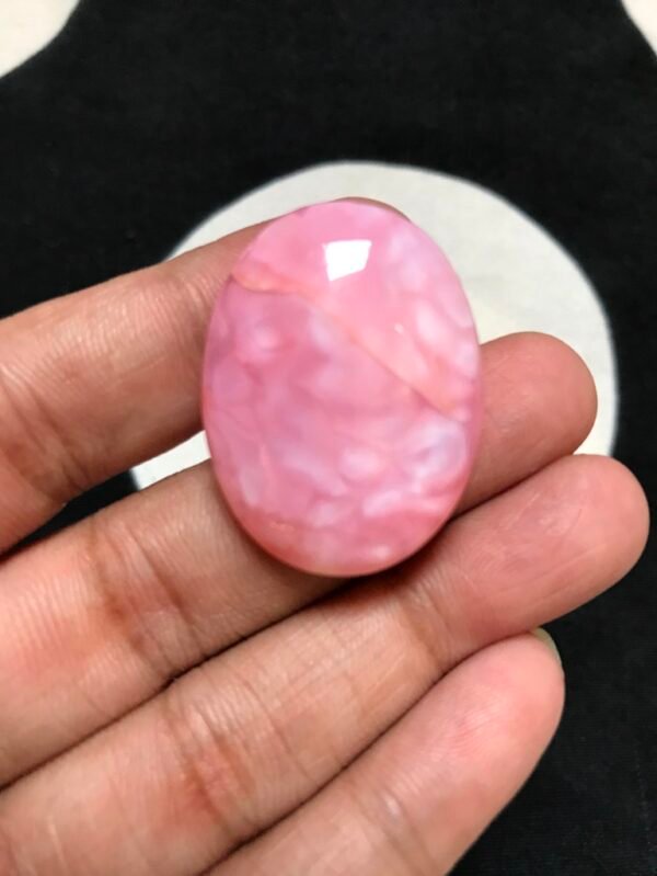 Pink Peruvian Opal Cabochon 1 Piece Size 33 MM Approx