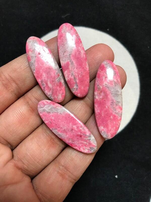 Thulite Cabochon 4 Piece Size 34 MM Approx