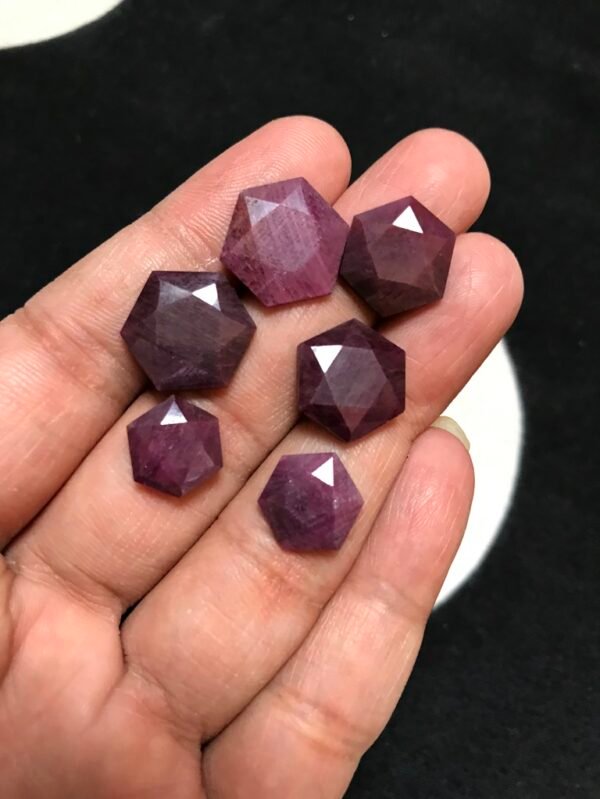 Ruby Faceted Cabochon 6 Piece Size 13-10 MM Approx