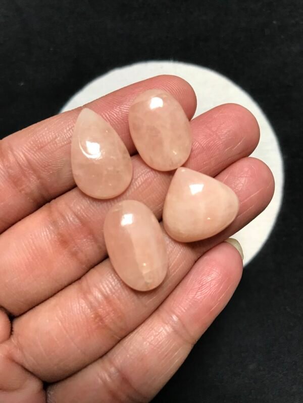 Peach Morganite Cabochon 4 Piece Size 20-16 MM Approx
