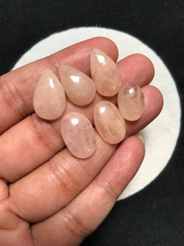 Peach Morganite Cabochon 6 Piece Size 18-13 MM Approx