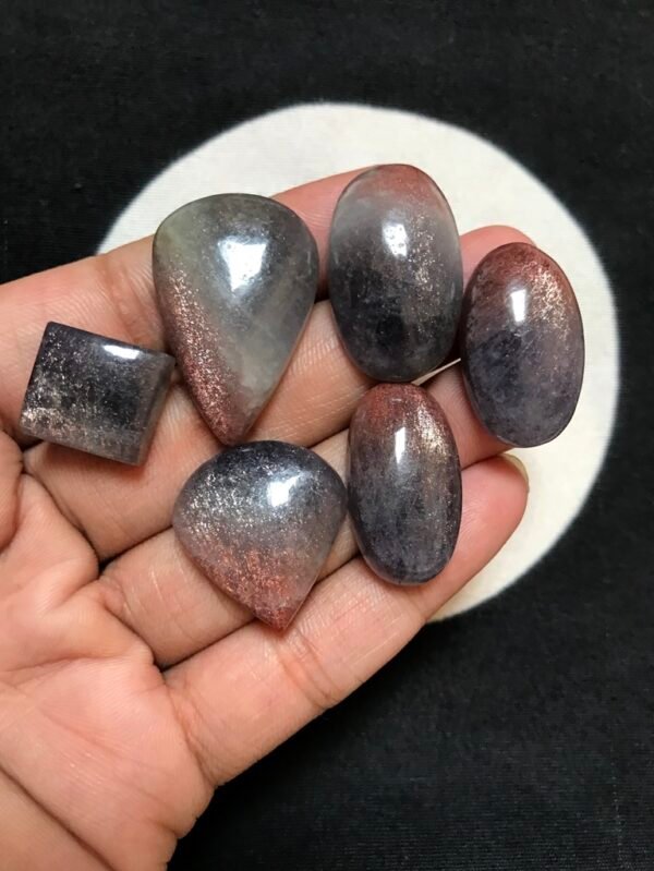 Iolite Sunstone Cabochon 6 Piece Size 32-14 MM APPROX