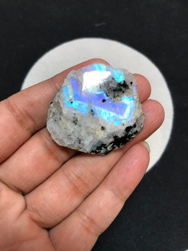 Rainbow Moonstone Slice Cabochons 1 Piece Size 40 MM Approx