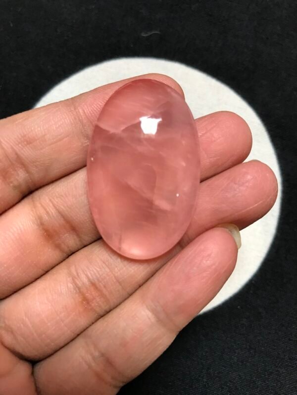 Rose Quartz Cabochon 1 Piece Size 38 MM Approx