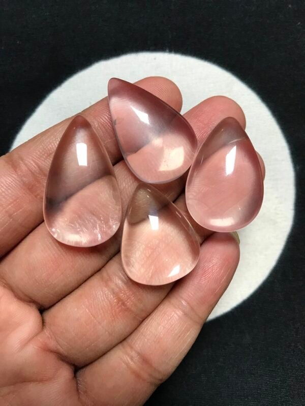 Rose Quartz Cabochon 4 Piece Size 30-23 MM Approx