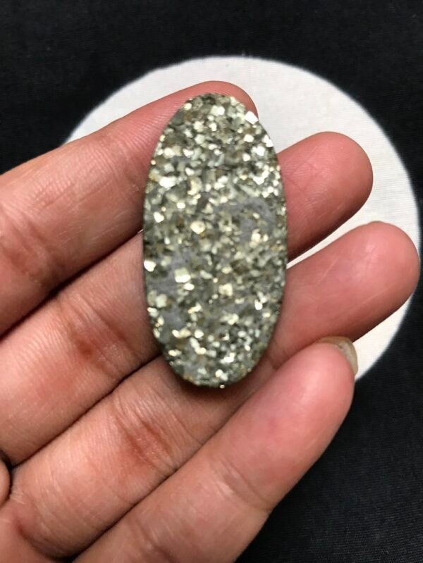 Pyrite Druzy Cabochons 1 Piece Size 40 MM Approx